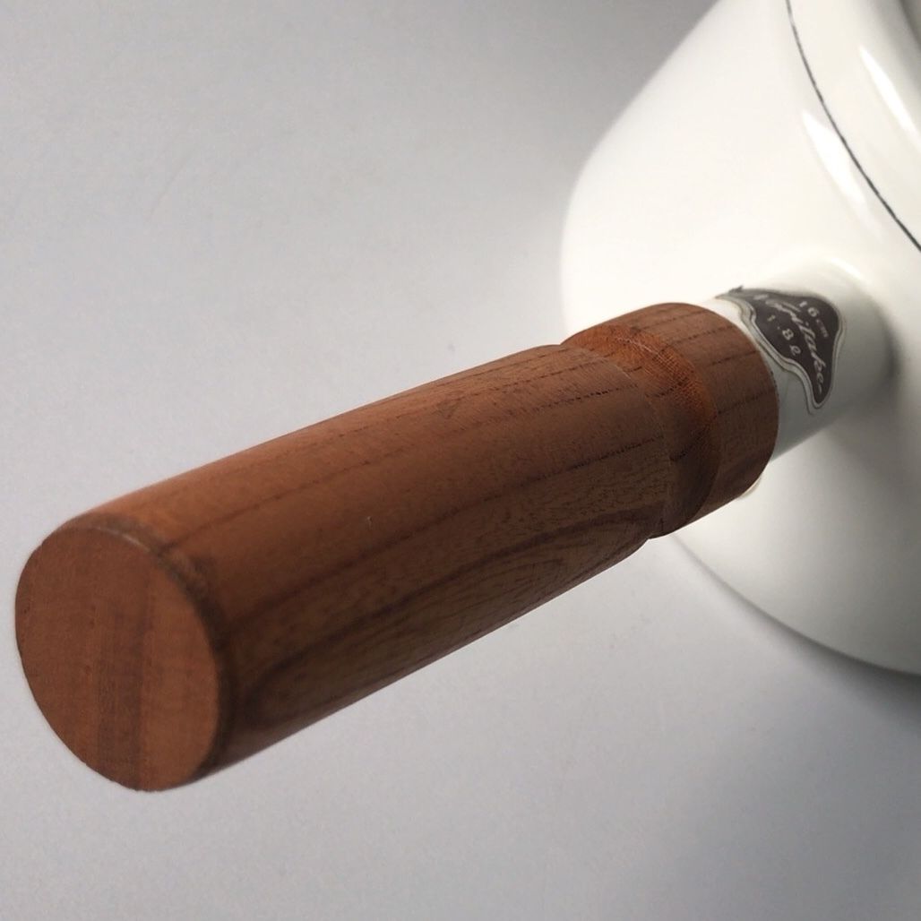 Noritake ノリタケ ヴィンテージ 琺瑯(ホーロー) 片手鍋 木製無垢持ち