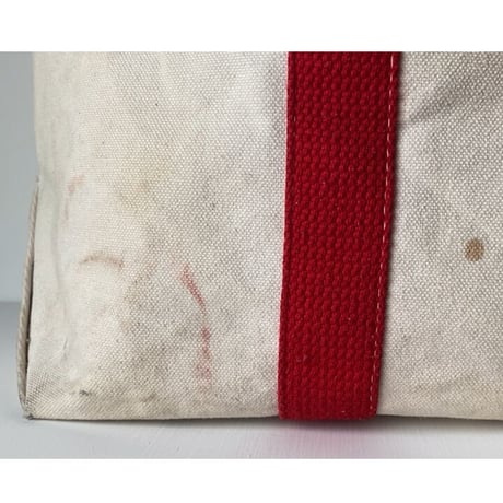LLBean (オールド エルエルビーン) 70s後期 ラージトート レザーハンドル/キャンバス  レッド/キナリ  ヴィンテージ トートバッグ 鞄  made in usa