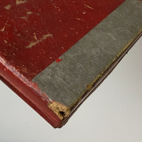 赤い道具箱  昭和初期の紙箱  31cm  昭和9年の卒業証書を保管していた書類箱  ジャパンヴィンテージ