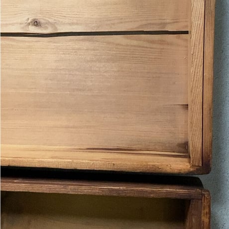 古い餅箱 (2個＋蓋1枚) セット販売 大正10年 杉無垢材 古材  墨文字 ヴィンテージ木箱