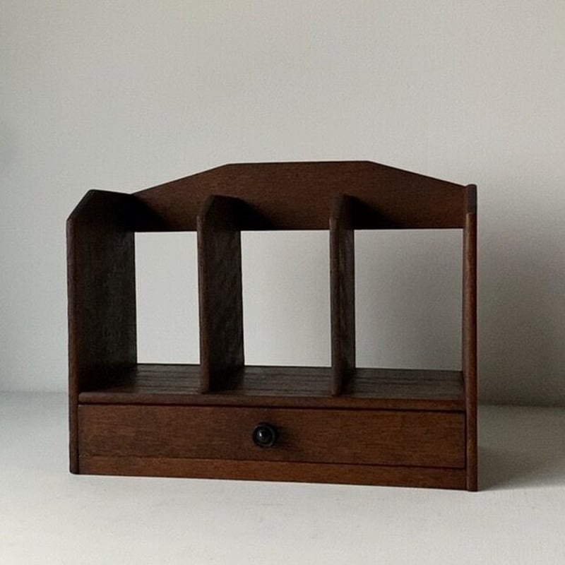 ヴィンテージ ブックスタンド 古い木製本立て 卓上本立て アンティーク