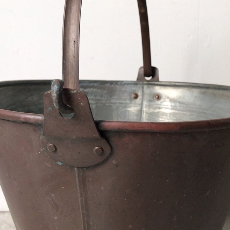 銅のバケツ 昭和初期 持ち手＝銅の平持ち手 完品 ヴィンテージ