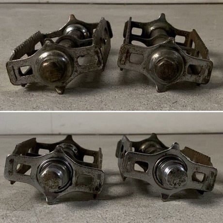 ヴィンテージ ペダル 自転車用オールドパーツ レトロパーツ スチールペダル 鉄製ペダル メーカー不明 60s