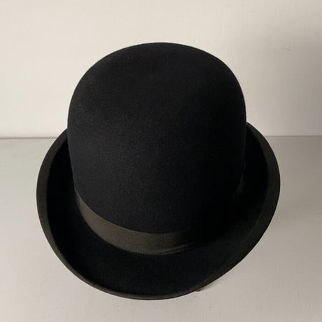 Teikokuhat co  帝国ハット HOKWAN BRAND  ヴィンテージボーラーハット ユニセックス 頭周約58.5cm ブラック  シルクハット 山高帽  紙タグ付きの美品