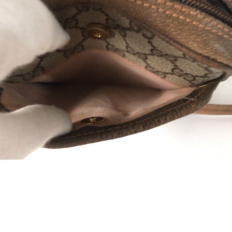 GUCCI グッチ  オールドグッチ  GGプラス コーティングキャンバス ポシェット ミニショルダー バッグ ブラウン  ヴィンテージ  中古美品