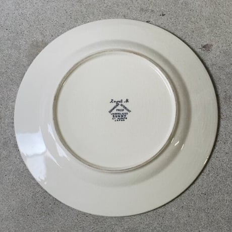 ヴィンテージ ディナープレート 30cm  Royal M  maruto japan ハケ目3色 古手洋食器 好配色 大きめサイズ