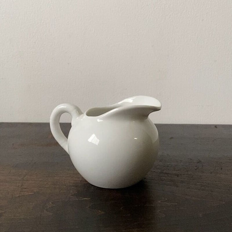 古い白磁ミルクミニピッチャー 大正 昭和 古作 オイルジャグ ソース壺