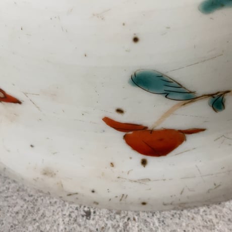 古作 花紋様 牡丹図 菓子器 大鉢 深鉢 深皿 丼 焼物 茶道具  杯洗 盃洗 箱付き アンティークテーブルウェア