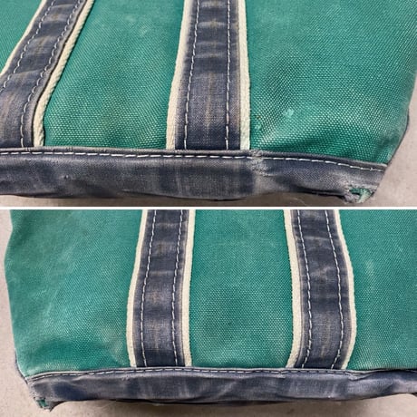 LLBean エルエルビーン 80s デラックストート Mサイズ グリーン×ネイビー ヴィンテージ ボート&トート ビーントート boat&tote made in usa
