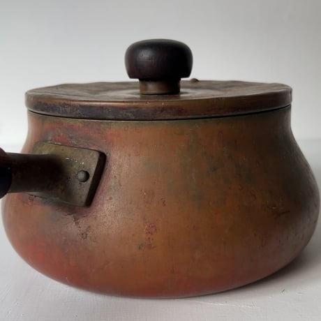 Old COPPER100 HOMEWARE 新光金属 コッパー100 ホームウェア 純銅片手鍋 木製ハンドル 木製摘み 銅鍋 ヴィンテージキッチンツール