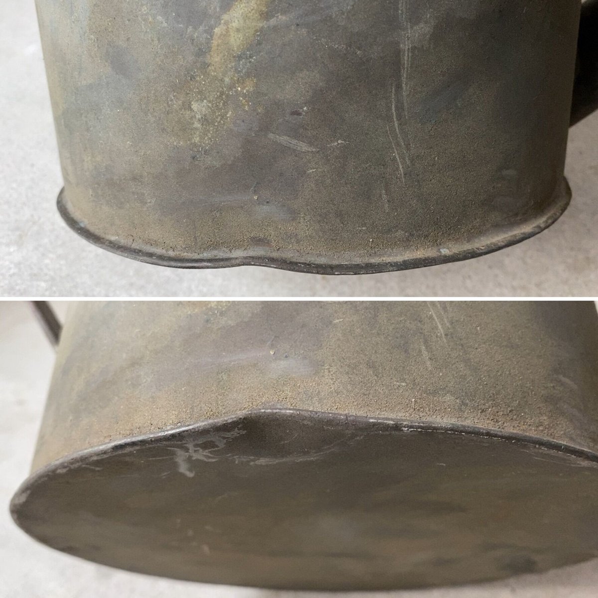 銅製アンティークじょうろ 黒ヤケした重厚感十分の古いジョーロです