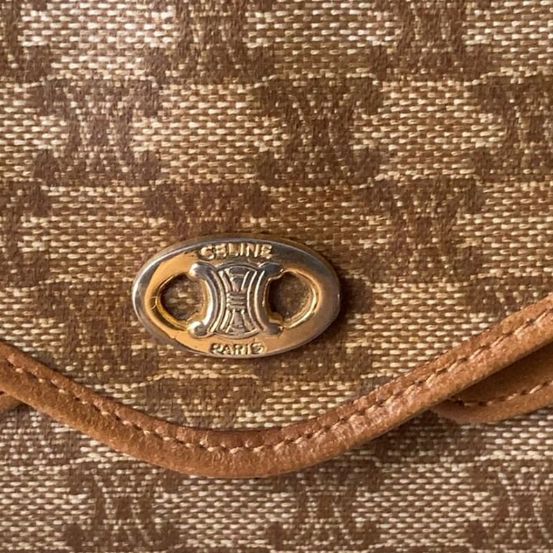 希少✨OLD CELINE オールドセリーヌ 長財布 Cマカダム ヴィンテージ CELINE オールドセリーヌ Wレターフラップ長財布 マカダム レザー/PVC
