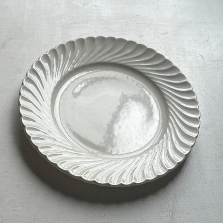 A　Luneville リュネヴィル  波リム 単色 ホワイト フランスアンティーク 1920年代-1950年代頃　キズなし完品範疇