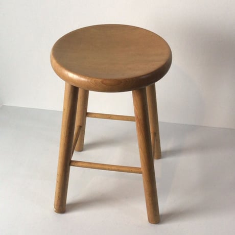 Demain  ドマン   木製スツール ナチュラルカラー  丸椅子  丸脚  無垢材 中古美品  made in italy