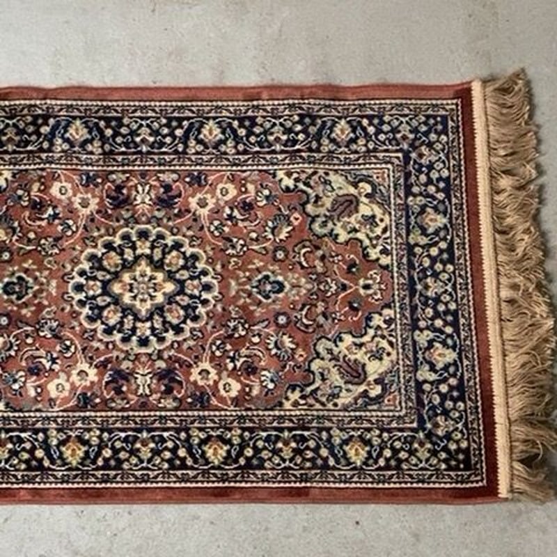 ヴィンテージ ラグマット 幅約94cm 薄手 小さめ 織絨毯 玄関