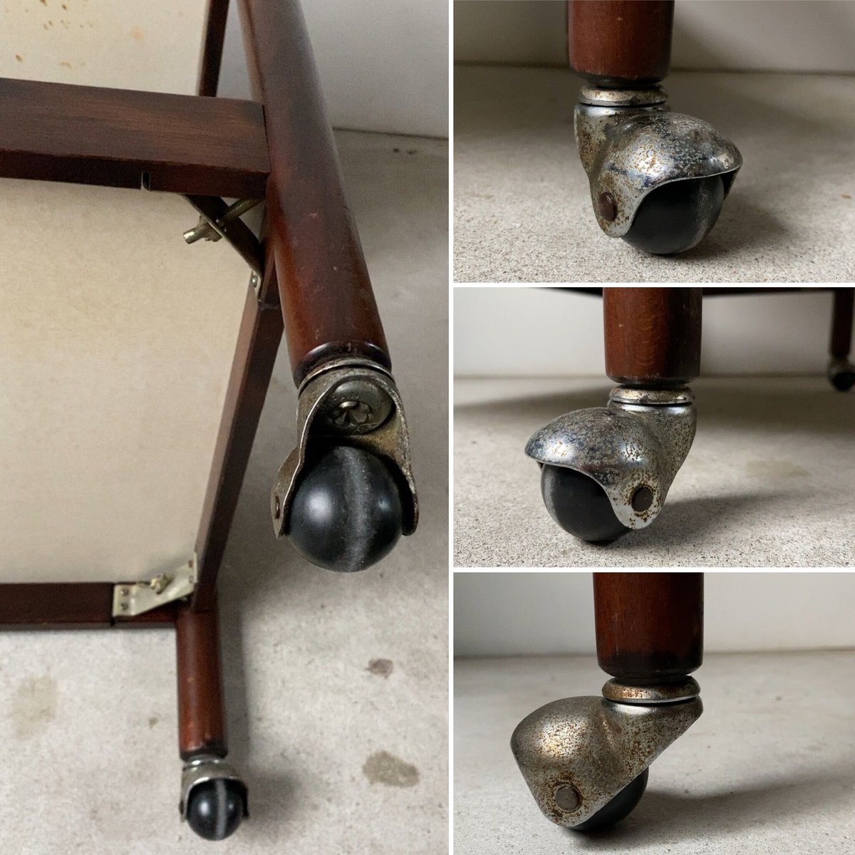 1970's　ヴィンテージ　無垢材　フレーム　ウッド　メタル　キャリー　ワゴン 1970´s ヴィンテージ 無垢材 フレーム ウッド メタル キャリー