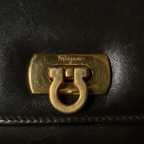 Salvatore Ferragamo サルヴァトーレ フェラガモ  ガンチーニ  レザー コインケース  ダークブラウン/ゴールド金具  中古良品