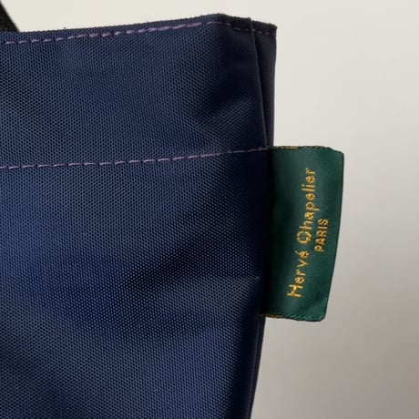 Herve Chapelier エルベシャプリエ 1027N (ナイロン舟型トートM) ネイビー/パープル  made in france 中古品