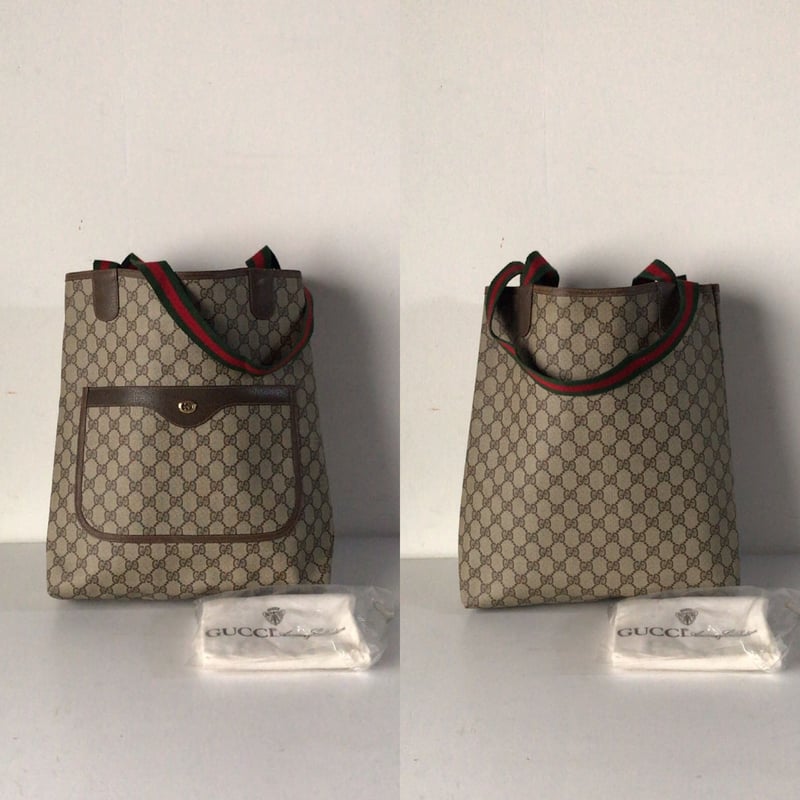 GUCCI オールドグッチ トートバッグ シェリーラインハンドル GG柄