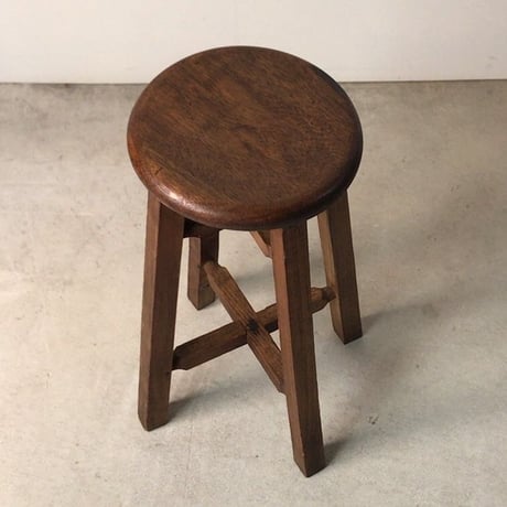 アンティーク 丸椅子  木製スツール  完品