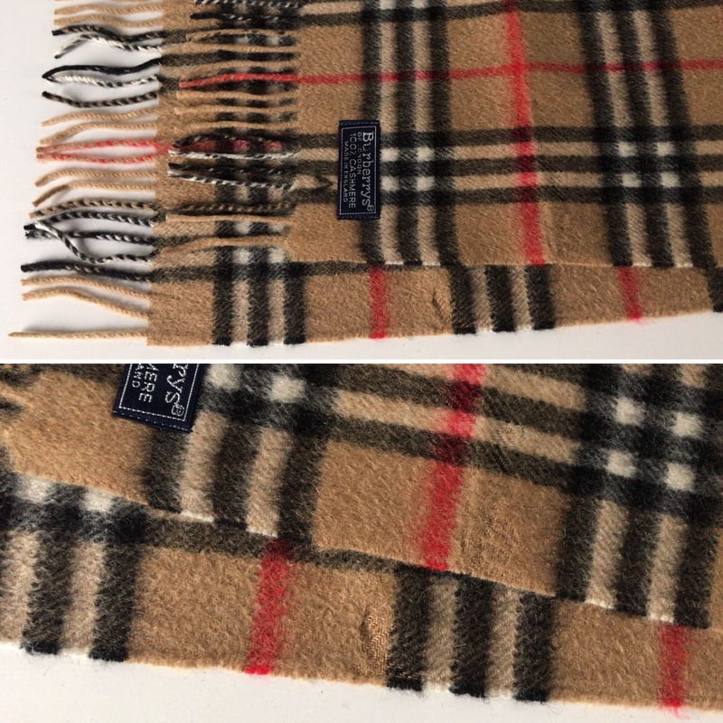 BURBERRY バーバリー マフラー カシミア100％ エンブレム - 小物