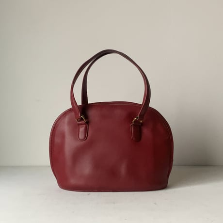 COACH 80s オールドコーチ レザーハンドバッグ 半円型 ファスナー開閉 ミニトート M4C-9958 アメリカ製  ヴィンテージコーチ中古良品