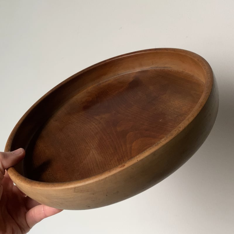 昭和30年 木製 くり抜き盆 小さめサイズ約26cm 木工 工芸品 木製無垢材