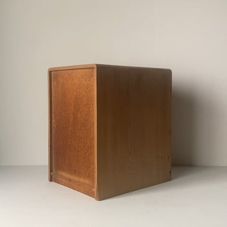 古い楢無垢材の小引き出し 5杯 ダイヤ型金属摘み 無塗装 ナチュラル木肌 ジャパンヴィンテージ