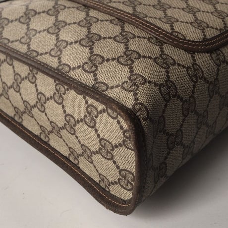 GUCCI グッチ  オールドグッチ  シェリーライン ハンドル  コーティングGGキャンバス/レザー トートバッグ  ヴィンテージ  中古美品