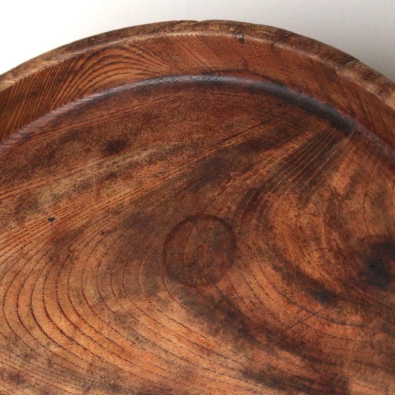 欅 くり抜き盆 木製 無垢材 32cm トレー お盆 木工品 美木目 美