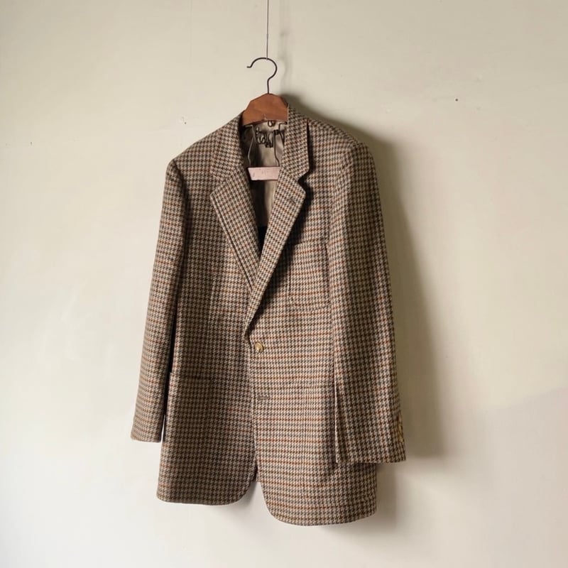 PYTHON カシミアジャケット 千鳥格子 パッチポケット シングル