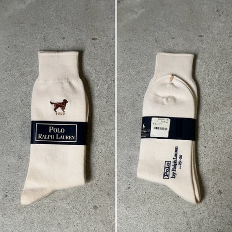 POLO RALPH LAUREN ポロラルフローレン ペイズリー柄ネクタイとドッグ刺繍靴下のセット  中古美品&未使用品
