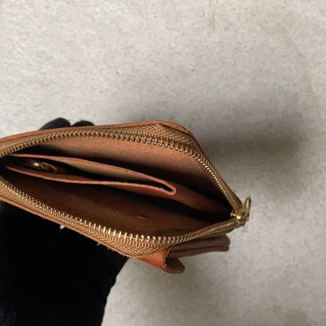 CINQ DESIGN サンクデザイン　小さめの財布 キャメル ブラウン 小銭入れ レザー 革財布 革 牛革 イタリアンレザー コンパクトウォレット 中古美品
