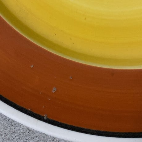 ヴィンテージ ディナープレート 30cm  Royal M  maruto japan ハケ目3色 古手洋食器 好配色 大きめサイズ