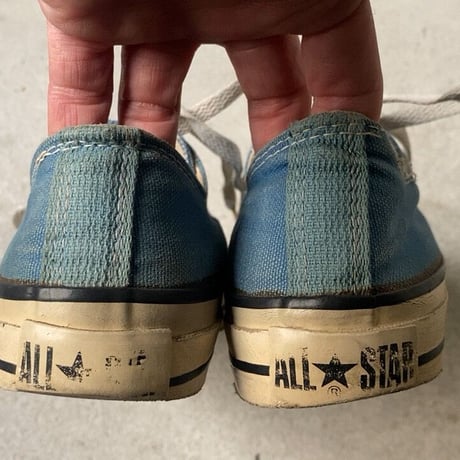 CONVERSE ALL STAR  コンバースオールスター 80’S USA製  銀箱  US3 1/2 (22.5cm)  希少(当て布/サイドステッチ/囲みロゴ) ライトブルー