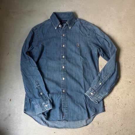 RALPH LAUREN ラルフローレン デニムシャツ シャンブレーシャツ ボタンダウン ポニー刺繍  size SP  POLO ポロ 中古美品