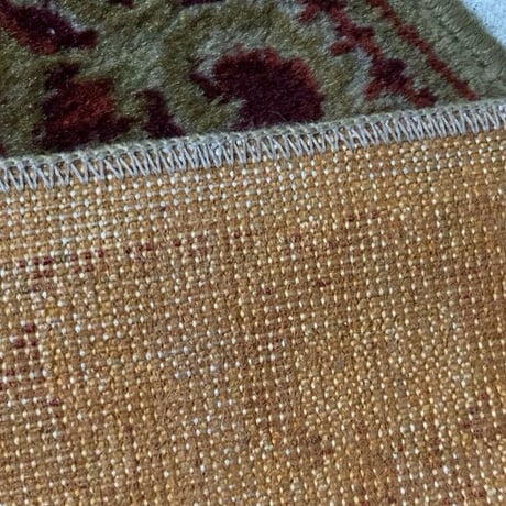 ヴィンテージマット 幅約120cm  細長い小さめ絨毯  ボルドー/ベージュ