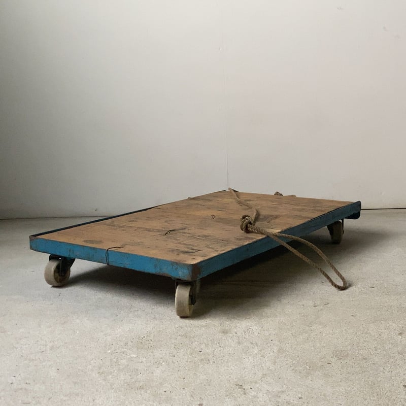 ヴィンテージ トロリー 紐台車 キャスターカート 古い台車 スチール