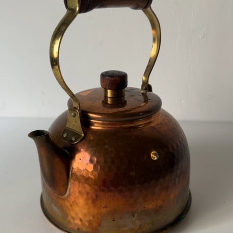 COPPER100 HOMEWARE 新光金属 コッパー100 ホームウェア 純銅ケトル 銅製やかん  木製ハンドル 木製摘み 槌目素地 USED