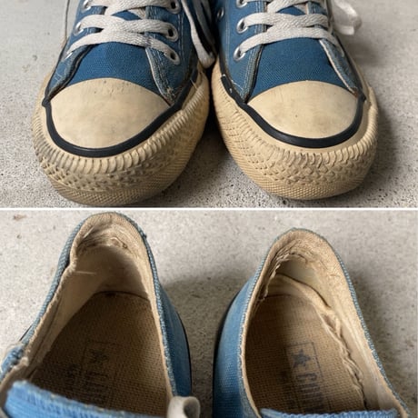 CONVERSE ALL STAR  コンバースオールスター 80’S USA製  銀箱  US3 1/2 (22.5cm)  希少(当て布/サイドステッチ/囲みロゴ) ライトブルー