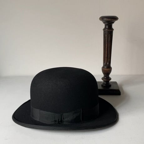 THE Hawk Hats  best under the sun  ヴィンテージ ボーラーハット size 6 3/4 実寸54cm ブラック ダービーハット 古い山高帽  ザ ホークハッツ