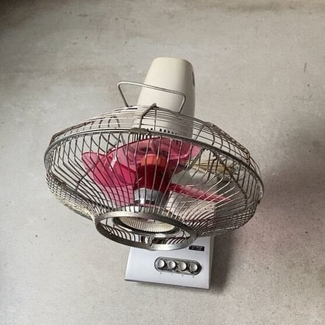 MITSUBISHI  ELECTRIC COMPAC D25E8  三菱扇風機  オールド三菱 1968年製 ヴィンテージ家電 レトロ扇風機 ピンク羽 コード内蔵可  実用品