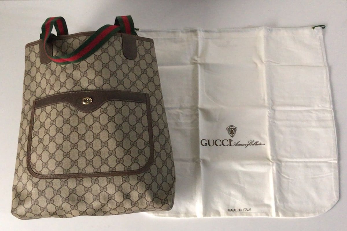 GUCCI オールドグッチ トートバッグ シェリーラインハンドル GG柄