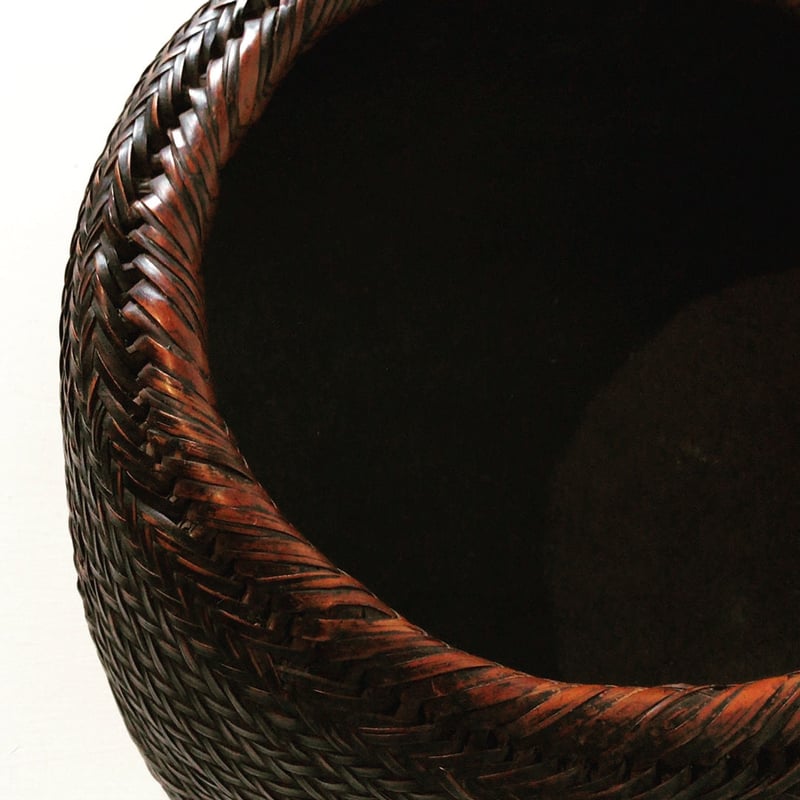 未使用　網代編み　炭斗　比呂行作　竹細工　伝統工芸品　茶道　茶道具 未使用網代編み炭斗比呂行作竹細工伝統工芸品茶道茶道具