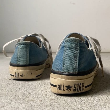 CONVERSE ALL STAR  コンバースオールスター 80’S USA製  銀箱  US3 1/2 (22.5cm)  希少(当て布/サイドステッチ/囲みロゴ) ライトブルー