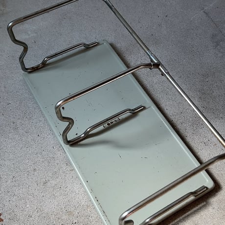 TOHO トーホー 70s ヴィンテージ スチールブックスタンド グリーングレー インダストリアル 工業製品 シンプルデザイン 安定感抜群 鉄製 実用品