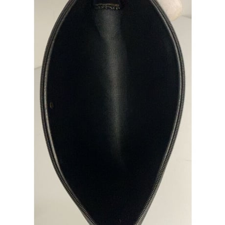 Dior  オールド クリスチャン ディオール  トロッター レギュラーポーチ ブラック レザー/ファブリック ヴィンテージ  28cm