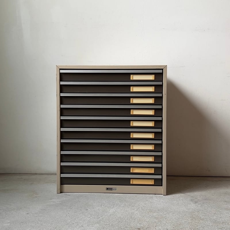 LION ライオン 4010-B4 ラージスチールレターケース 10杯小引き出し