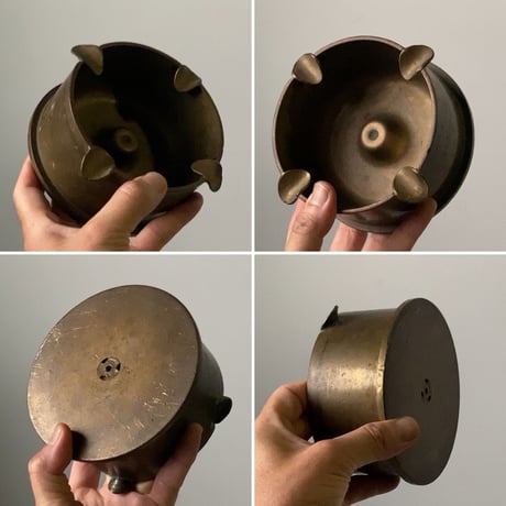太平洋戦争 旧日本軍 砲弾  薬莢 灰皿 直径11cm 真鍮  ブラス製  ヴィンテージ アッシュトレイ ミリタリー小物