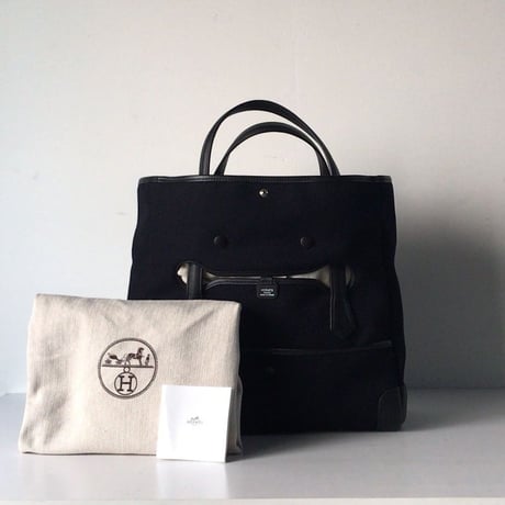 HERMES エルメス  パスパス 35 マリン (ダークネイビー) □R刻印トワルゴエラン/ヴォー バレニア トートバッグ 2way仕様  中古極美品